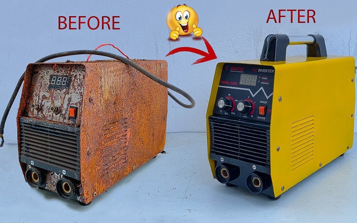 廢品站老表收到一個破爛焊機,我把它拿回來修復,完工嶄新如初